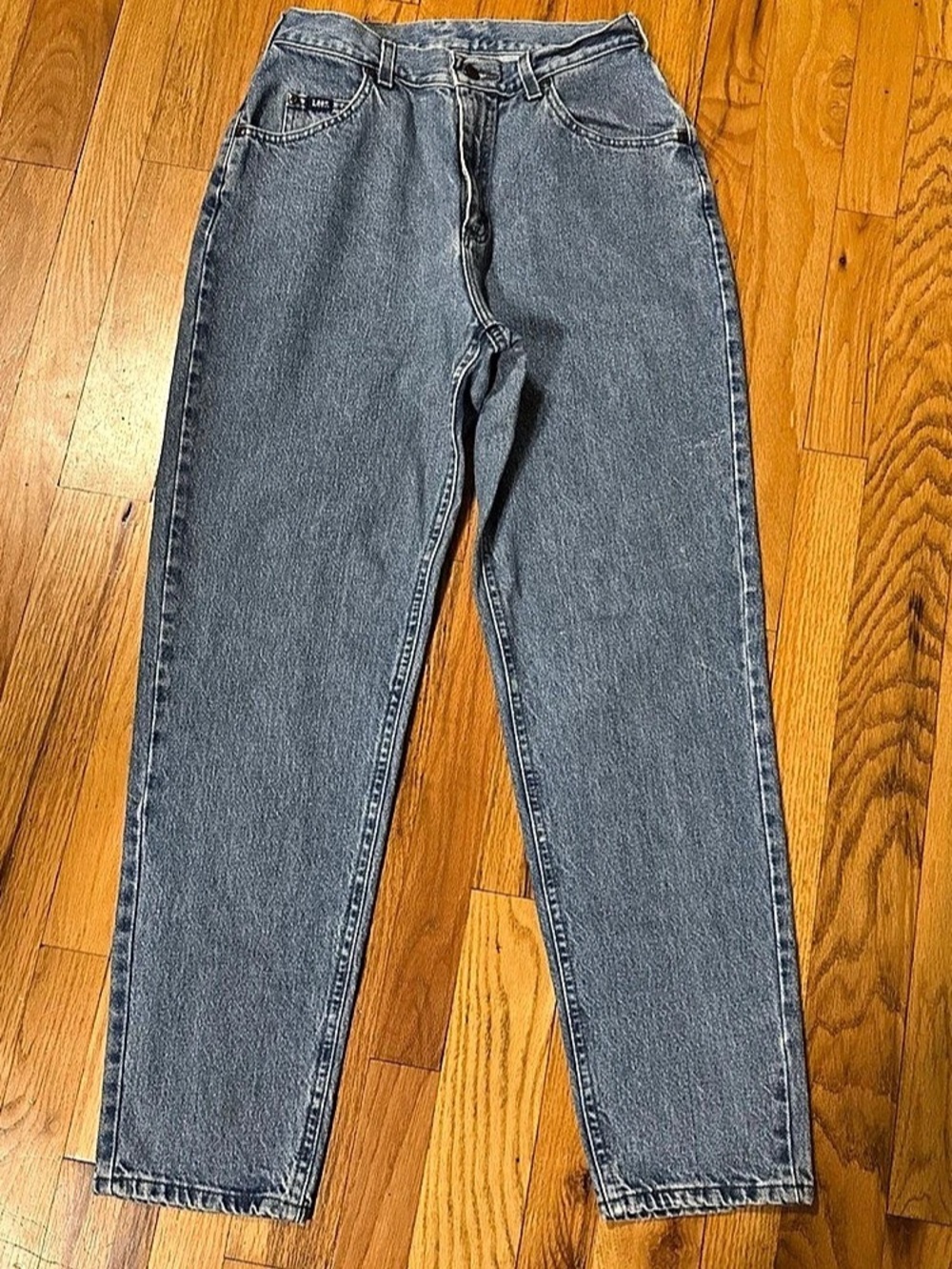 Lee Vintage High-Rise Tapered Leg Mom Jeans Blue Waist 28